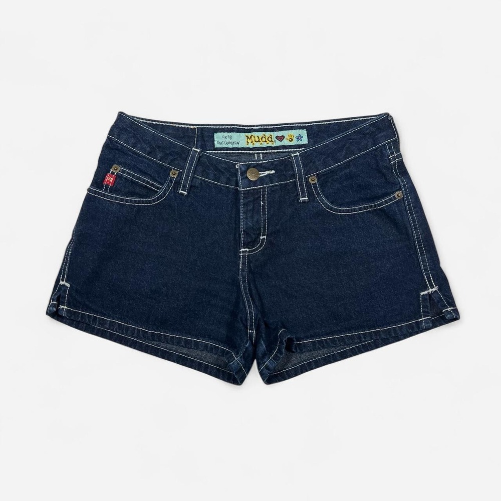 Mudd Contrast Stitch Low Rise Mini Shorts Y2K 2000s